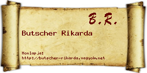 Butscher Rikarda névjegykártya